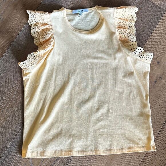 Joe’s Jeans THE ALEXIS BRODERIE SLEEVE TOP in Apricot Sherbert - Picture 4 of 12